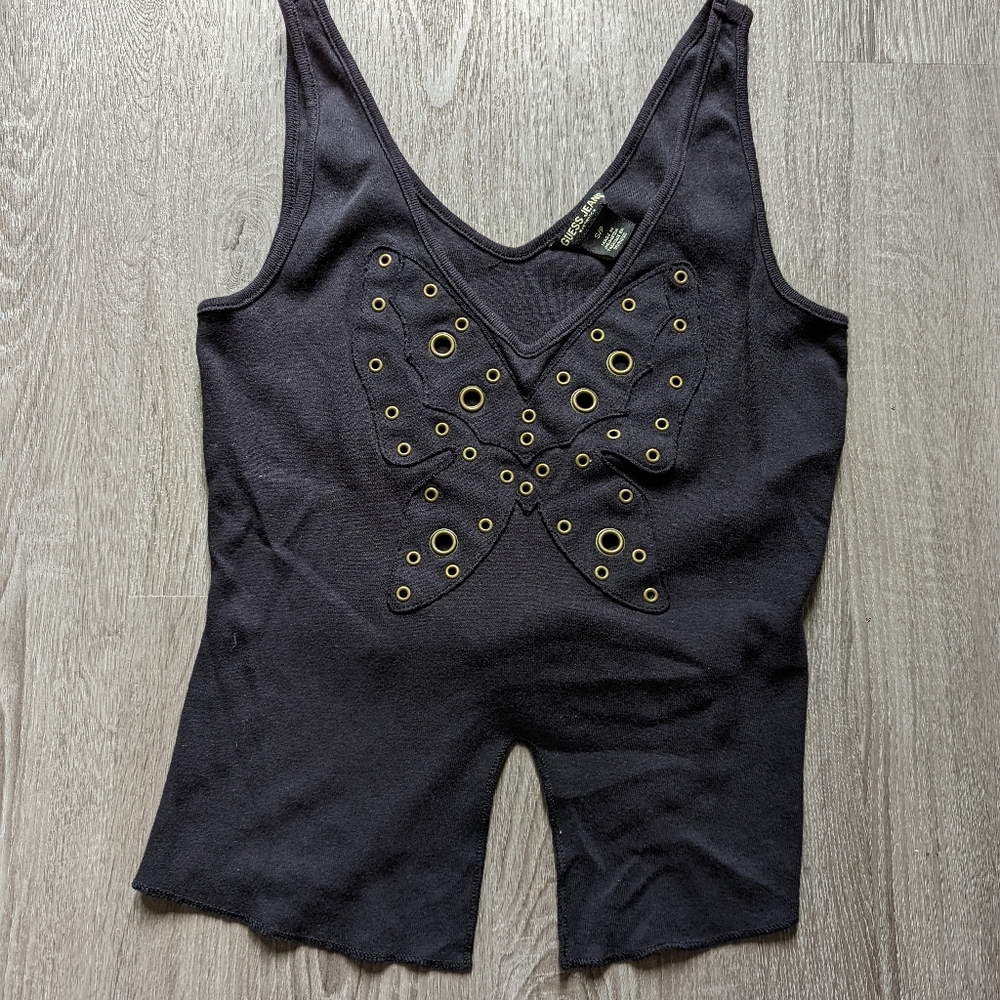Y2K butterfly crop top